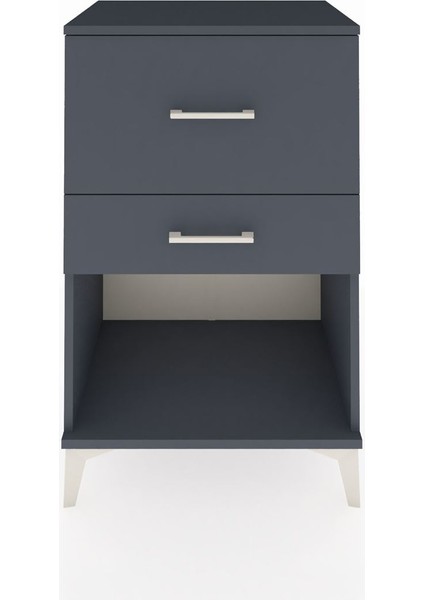 Hyperion Komodin 2 Çekmeceli 60X44X96 Antrasit-Antrasit
