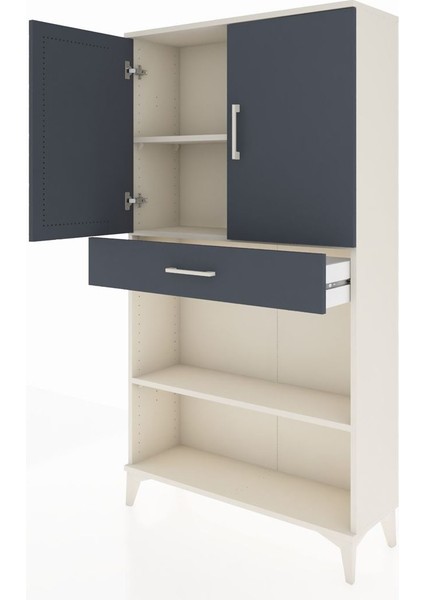 Arges Dolap 3 Raflı Tek Çekmeceli 2 Kapaklı 88X30X163 Aytaşı-Antrasit fırsatları