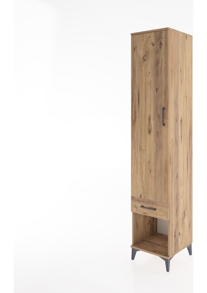 Hyperion Dolap 3 Raflı Tek Çekmeceli Tek Askılı 44X44X221 Çam-Çam modelleri