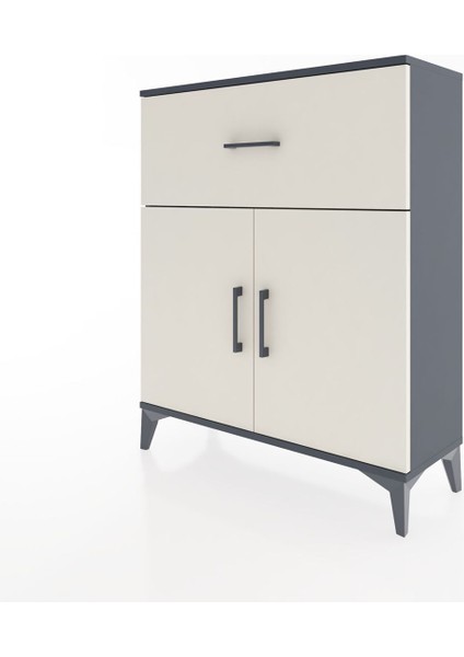 Arges Şifonyer Tek Raflı Tek Çekmeceli 2 Kapaklı 88X30X106 Antrasit-Aytaşı modelleri