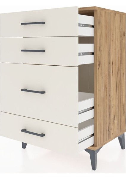 Hyperion Komodin 4 Çekmeceli 60X44X96 Çam-Aytaşı fırsatları