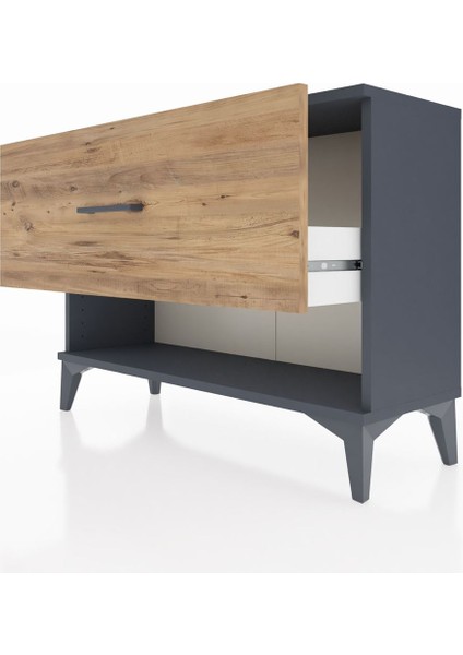 Arges Şifonyer Tek Çekmeceli 88X30X64 Antrasit-Çam indirimleri