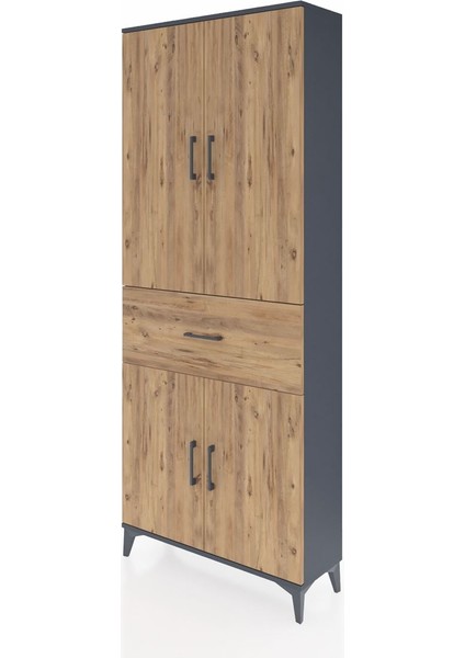 Arges Dolap 4 Raflı Tek Çekmeceli 4 Kapaklı 88X30X221 Antrasit-Çam modelleri