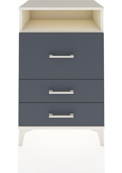 Hyperion Komodin Tek Raflı 3 Çekmeceli 60X44X96 Aytaşı-Antrasit