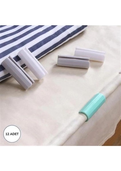 12 Adet Çok Amaçlı Çarşaf Tutucu, Sabitleyici, Kaydırmaz Nevresim Örtü Düzenleyici Klipsler modelleri