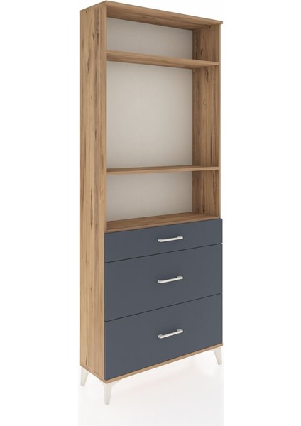Arges Dolap 3 Raflı 3 Çekmeceli 88X30X221 Çam-Antrasit fiyatları