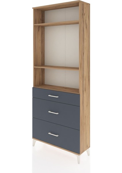 Arges Dolap 3 Raflı 3 Çekmeceli 88X30X221 Çam-Antrasit modelleri