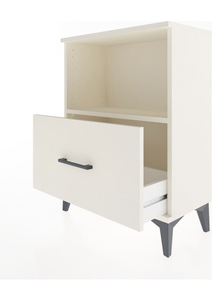 Arges Komodin Tek Raflı Tek Çekmeceli 60X30X80 Aytaşı-Aytaşı fırsatları