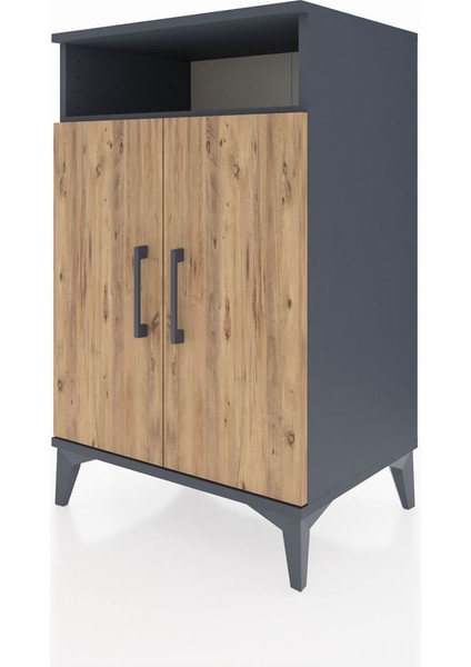 Hyperion Komodin 3 Raflı 2 Kapaklı 60X44X96 Antrasit-Çam modelleri