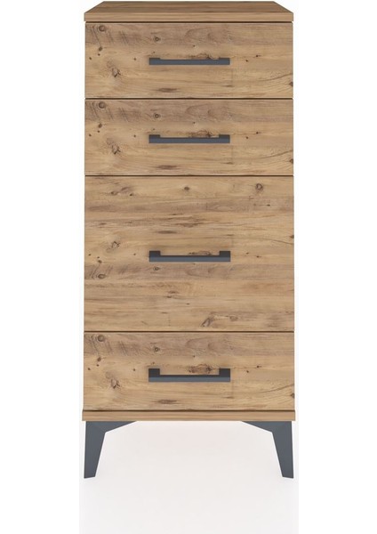 Arges Komodin 4 Çekmeceli 44X30X96 Çam-Çam