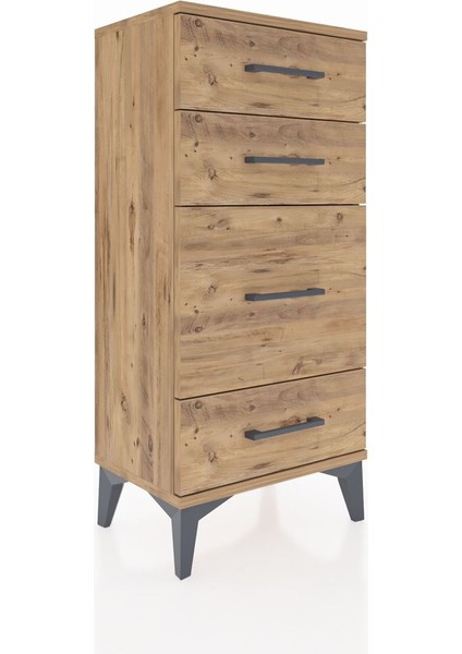 Arges Komodin 4 Çekmeceli 44X30X96 Çam-Çam fiyatları