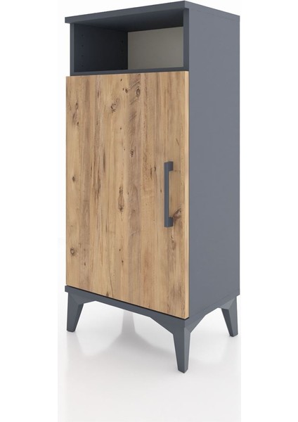 Arges Komodin 3 Raflı Tek Kapaklı 44X30X96 Antrasit-Çam modelleri