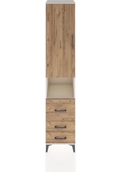 Hyperion Dolap 4 Raflı 3 Çekmeceli Tek Kapaklı 44X44X221 Aytaşı-Çam