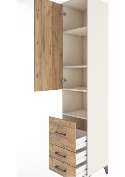 Hyperion Dolap 4 Raflı 3 Çekmeceli Tek Kapaklı 44X44X221 Aytaşı-Çam indirimleri