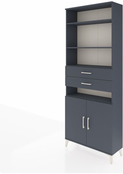 Arges Dolap 5 Raflı 2 Çekmeceli 2 Kapaklı 88X30X221 Antrasit-Antrasit modelleri