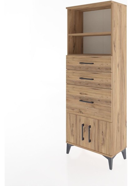 Arges Dolap 2 Raflı 3 Çekmeceli 2 Kapaklı 60X30X163 Çam-Çam modelleri