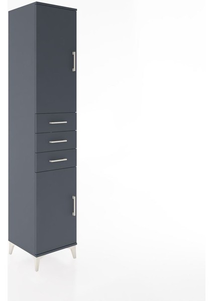 Hyperion Dolap 4 Raflı 3 Çekmeceli 2 Kapaklı 44X44X221 Antrasit-Antrasit fiyatları