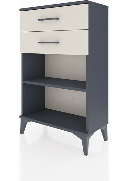 Arges Komodin Tek Raflı 2 Çekmeceli 60X30X96 Antrasit-Aytaşı modelleri