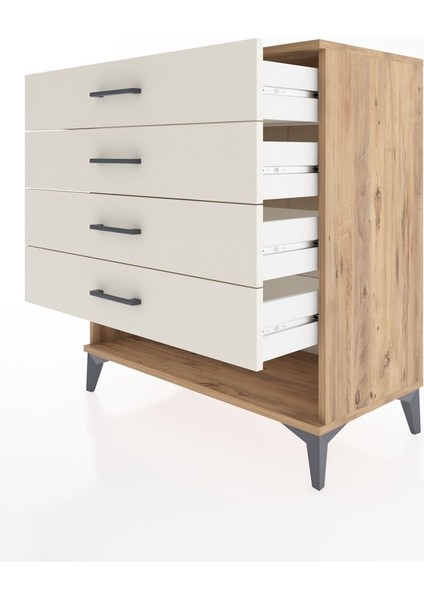 Hyperion Şifonyer 4 Çekmeceli 88X44X96 Çam-Aytaşı fırsatları