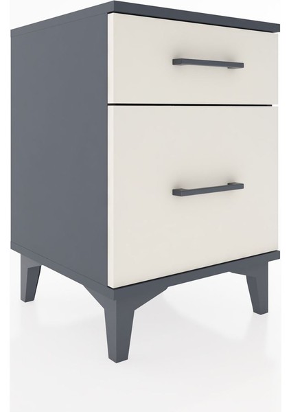 Hyperion Komodin 2 Çekmeceli 44X44X64 Antrasit-Aytaşı fiyatları