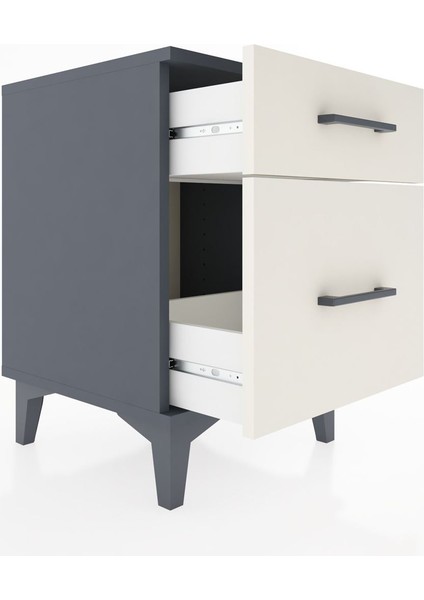 Hyperion Komodin 2 Çekmeceli 44X44X64 Antrasit-Aytaşı fırsatları