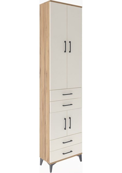 Arges Dolap 4 Raflı 4 Çekmeceli 4 Kapaklı 60X30X243 Çam-Aytaşı fiyatları