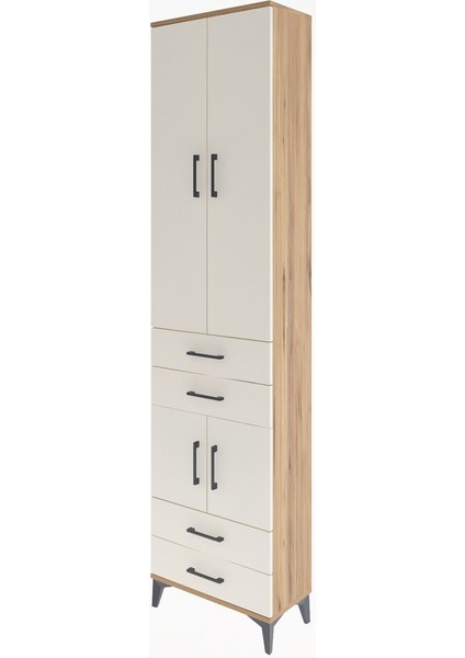 Arges Dolap 4 Raflı 4 Çekmeceli 4 Kapaklı 60X30X243 Çam-Aytaşı modelleri