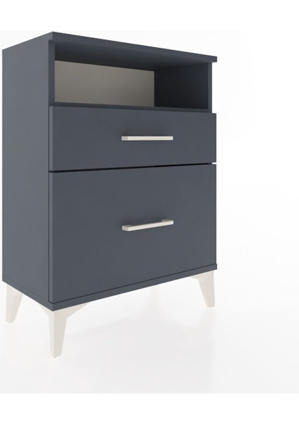 Arges Komodin Tek Raflı 2 Çekmeceli 60X30X80 Antrasit-Antrasit fiyatları