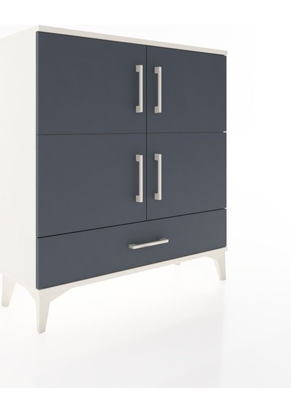Arges Şifonyer 4 Raflı Tek Çekmeceli 4 Kapaklı 88X30X96 Aytaşı-Antrasit fiyatları
