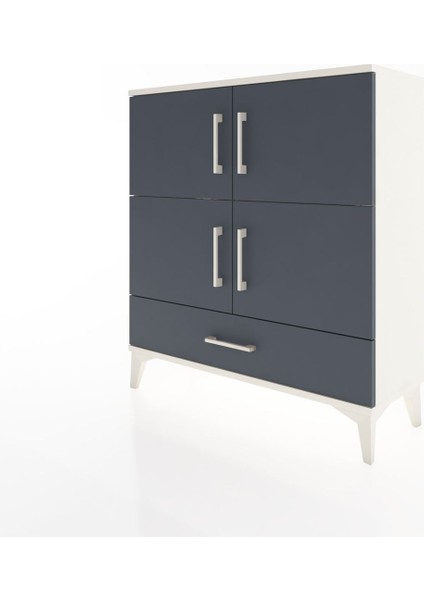 Arges Şifonyer 4 Raflı Tek Çekmeceli 4 Kapaklı 88X30X96 Aytaşı-Antrasit modelleri