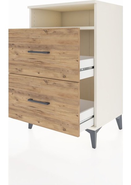 Hyperion Komodin Tek Raflı 2 Çekmeceli 60X44X96 Aytaşı-Çam fırsatları