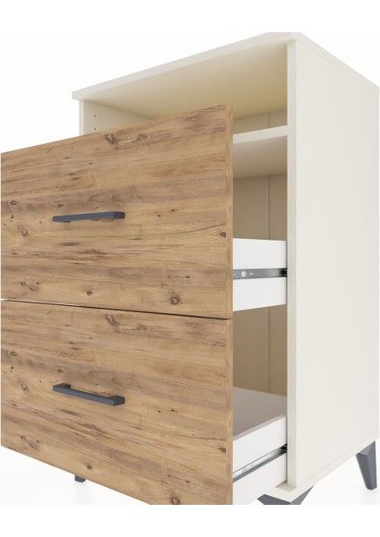Hyperion Komodin Tek Raflı 2 Çekmeceli 60X44X96 Aytaşı-Çam indirimleri