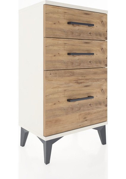 Arges Komodin 3 Çekmeceli 44X30X80 Aytaşı-Çam fırsatları