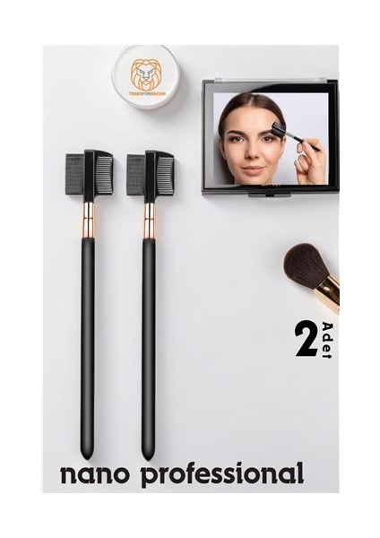 Modacar Nano Kaş Fırçası Kirpik Tarağı 2 Adet Absolute Professional