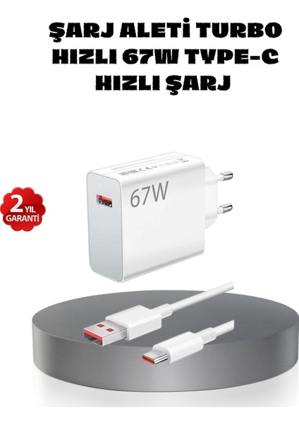 67W Turbo Type-C Hızlı Şarj Adaptörü – Akıllı Koruma Çipli, Hızlı Şarj Destekli
