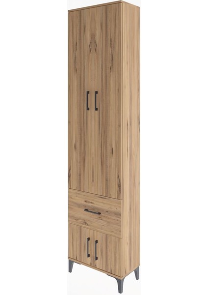 Arges Dolap 4 Raflı Tek Çekmeceli 4 Kapaklı 60X30X243 Çam-Çam modelleri