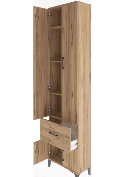 Arges Dolap 4 Raflı Tek Çekmeceli 4 Kapaklı 60X30X243 Çam-Çam fırsatları