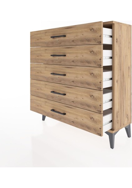 Arges Şifonyer 5 Çekmeceli 88X30X96 Çam-Çam fırsatları