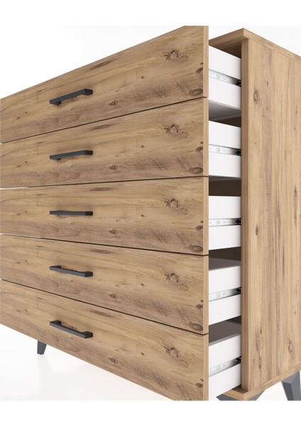 Arges Şifonyer 5 Çekmeceli 88X30X96 Çam-Çam indirimleri