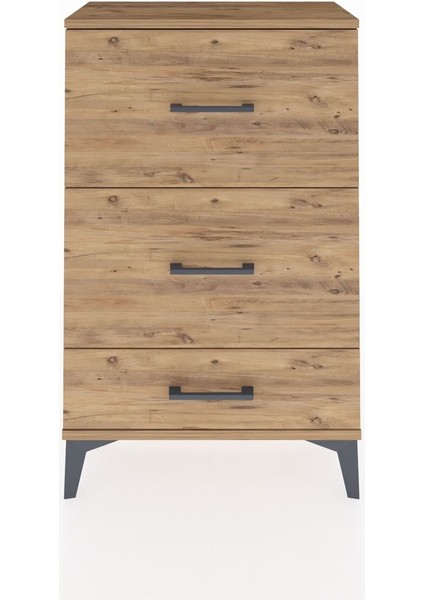 Arges Komodin 3 Çekmeceli 60X30X96 Çam-Çam