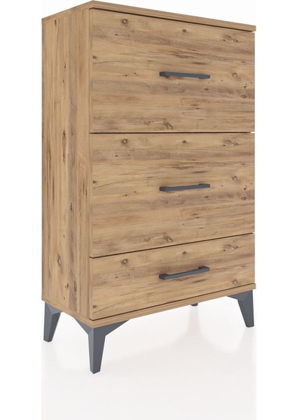 Arges Komodin 3 Çekmeceli 60X30X96 Çam-Çam fiyatları