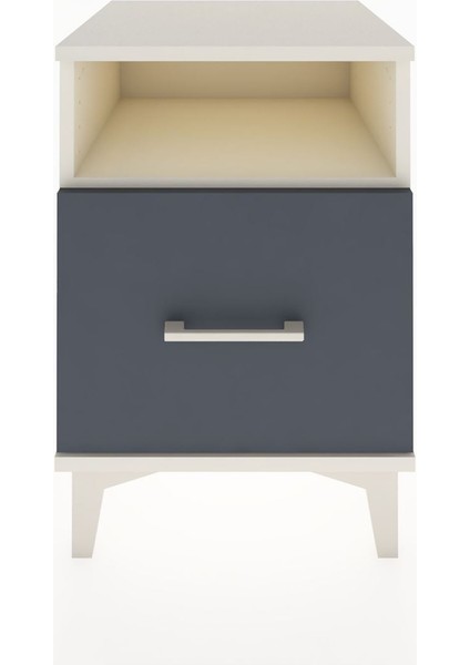 Hyperion Komodin Tek Raflı Tek Çekmeceli 44X44X64 Aytaşı-Antrasit