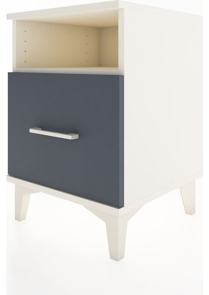 Hyperion Komodin Tek Raflı Tek Çekmeceli 44X44X64 Aytaşı-Antrasit modelleri