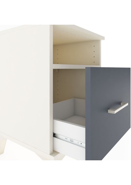 Hyperion Komodin Tek Raflı Tek Çekmeceli 44X44X64 Aytaşı-Antrasit indirimleri