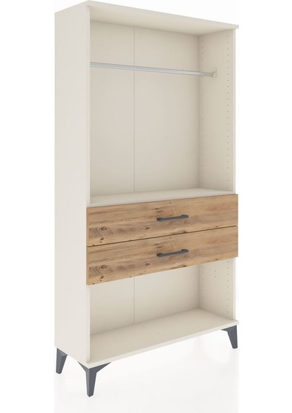 Arges Dolap Tek Raflı 2 Çekmeceli Tek Askılı 88X30X163 Aytaşı-Çam fiyatları