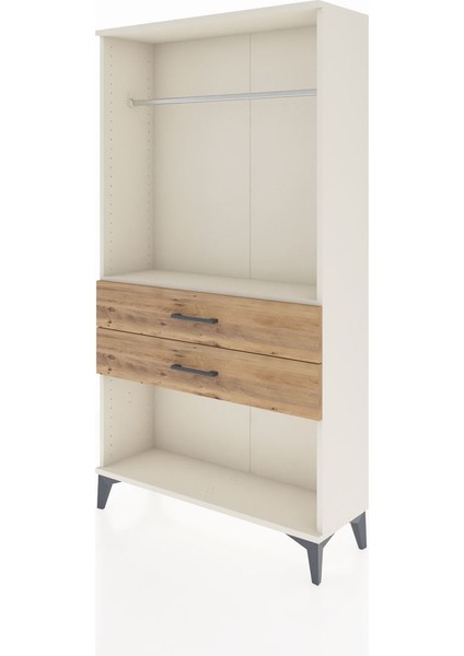 Arges Dolap Tek Raflı 2 Çekmeceli Tek Askılı 88X30X163 Aytaşı-Çam modelleri