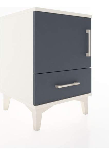 Hyperion Komodin Tek Raflı Tek Çekmeceli Tek Kapaklı 44X44X64 Aytaşı-Antrasit fiyatları