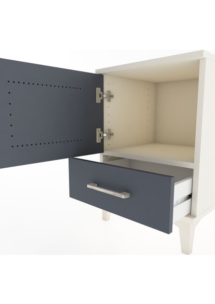 Hyperion Komodin Tek Raflı Tek Çekmeceli Tek Kapaklı 44X44X64 Aytaşı-Antrasit indirimleri