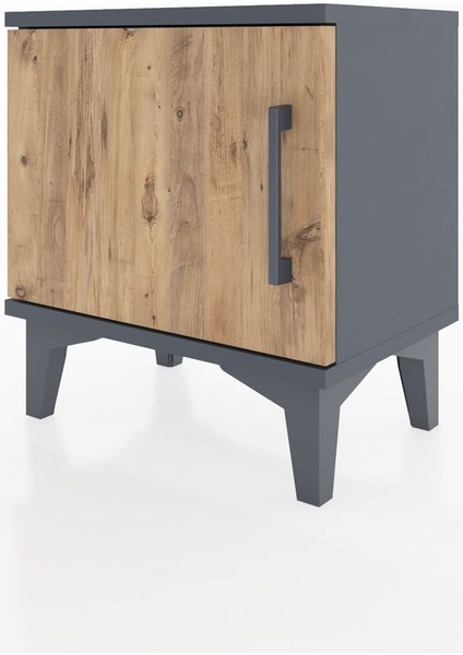 Arges Komodin Tek Raflı Tek Kapaklı 44X30X48 Antrasit-Çam modelleri