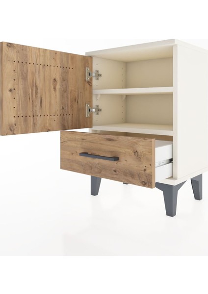 Arges Komodin 2 Raflı Tek Kapaklı 44X30X64 Aytaşı-Çam fırsatları
